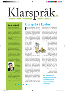 Klarspråk i kontext - Institutet för språk och folkminnen