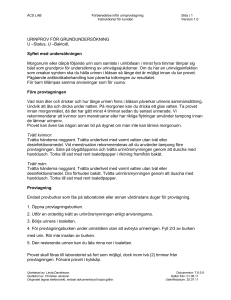ÅCS LAB Förberedelse inför urinprovtagning Sida | Instruktioner för