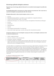 Biverkningar gällande biologiska substanser