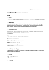 Mall Avtal Direktupphandling