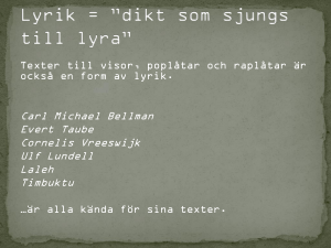 Lyrik genomgång H9
