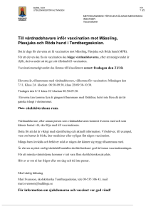 Till vårdnadshavare inför vaccination mot Mässling, Påssjuka och