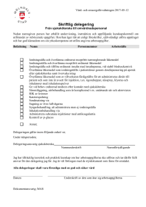 Skriftlig delegering från sjuksköterska
