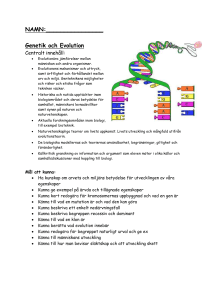 Arbetsuppgifter i biologi: EVOLUTION och GENETIK