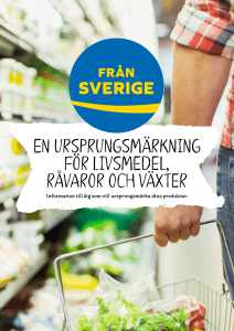 en ursprungsmärkning för livsmedel, råvaror och växter