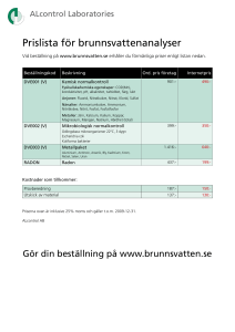 Prislista för brunnsvattenanalyser - Aqua-O3