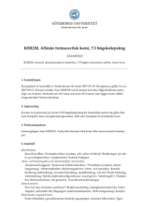 KER220 - Institutionen för kemi och molekylärbiologi