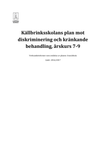 Plan mot diskriminering, trakasserier och kränkande behandling