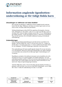 Information angående ögonbottenundersökning av för tidigt födda