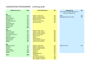 HUMANISTISKA PROGRAMMET - inriktning språk