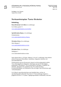 Verksamhetsplan Tanto förskolor