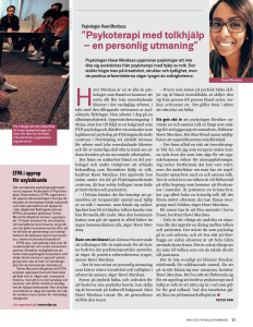 Psykoterapi med tolkhjälp – en personlig utmaning”