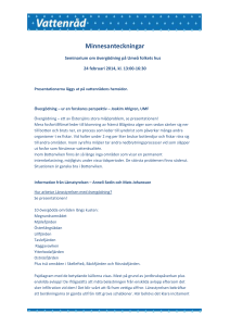 Minnesanteckningar - Vattenorganisationer