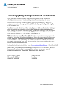 Anmälningspliktiga tarmsjukdomar och sexuell smitta