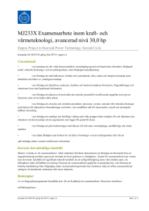 KTH | MJ233X Examensarbete inom kraft
