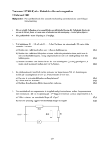 Tentamen 1FY808 Fysik - Elektricitetslära och magnetism 25