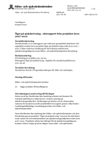 Ögat på sjukskrivning - slutrapport från projektet åren 2007-2010