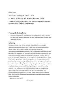 Undanröjande av undantag vad gäller diskriminering mot personer