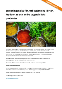 Screeninganalys för Artbestämning i örter, kryddor, te och