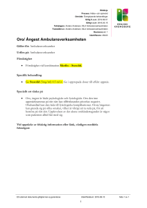 Oro/ Ångest Ambulansverksamheten