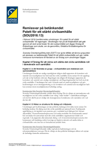Remissvar på betänkandet Palett för ett stärkt civilsamhälle