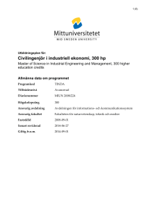 Civilingenjör i industriell ekonomi, 300 hp