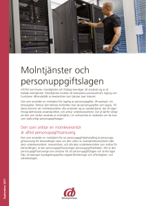 Molntjänster och personuppgiftslagen