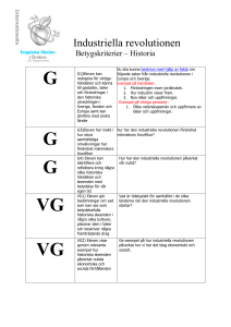 Betygskriterier Industriella revolutionen