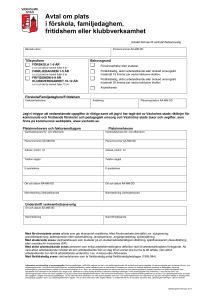 Överenskommelse om barnomsorg/skolbarnsomsorg