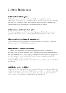 Information om operation av lateral halscysta