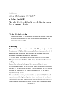 Ökat stöd till civilsamhället för att underlätta integration för nya