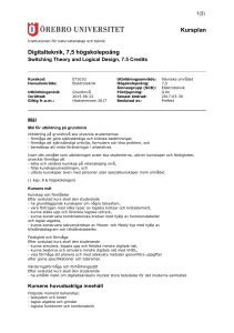Kursplan Digitalteknik, 7,5 högskolepoäng