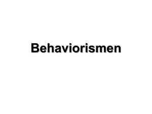 Behaviorismen - Kristina Rekarne
