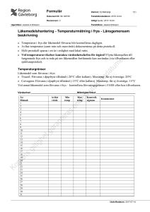 Formulär Läkemedelshantering - Temperaturmätning i frys