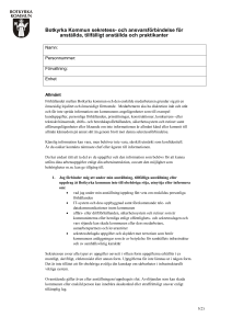 Sekretess- och ansvarsförbindelse för anställda