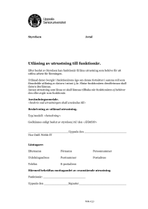 Blankett för utlåning av utrustning