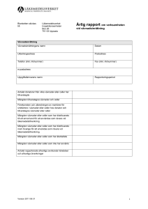 Årlig rapport om verksamheten vid vävnadsinrättning
