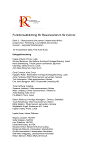 Funktionsutbildning för Resurscentrum för kvinnor