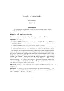Mängder och kardinalitet