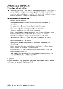 Arbetsplan astronomi