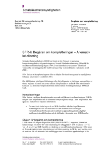 SFR-U Begäran om kompletteringar – Alternativ lokalisering