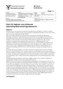 Rutin för åtgärder mot kränkande behandling/diskriminering