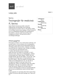 Testingenjör för medicinsk IT, Sectra