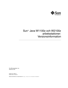 Sun Java Workstation W1100z and W2100z Release Notes