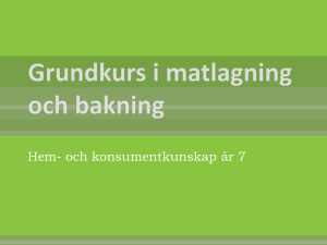 Grundkurs i matlagning och bakning