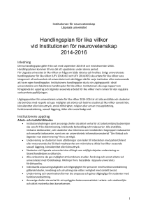 Här kan ni läsa Institutionen för neurovetenskaps handlingsplan
