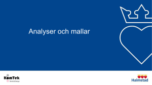 2. Analyser och mallar