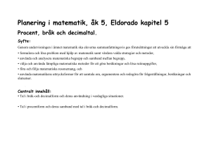 LPP Matematik åk5 procent, bråk, decimaltal kap 5