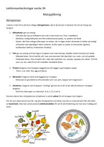Lektionsanteckningar vecka 34
