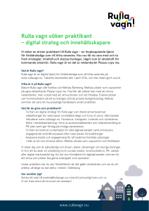 Rulla vagn söker praktikant